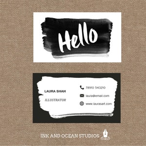 Agua elegante elegante imprimible color monocroma tarjeta de visita, tarjeta de llamada para su negocio