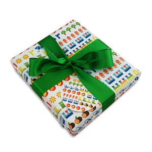 Arabic numbers Gift wrap and gift tag set