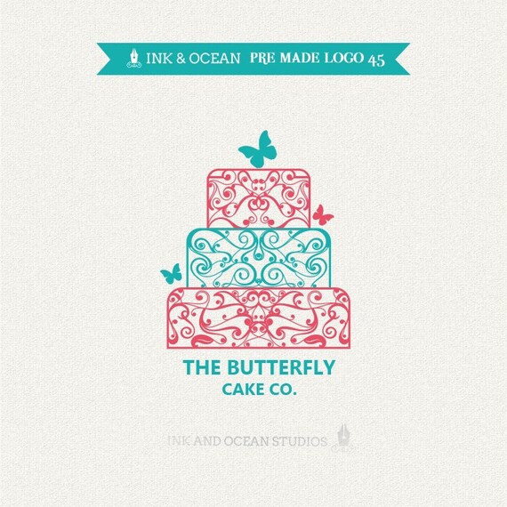 Boutique Diseno De Logotipo Para Su Negocio Torta De La Etsy