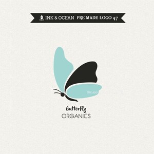 Boutique premade logo design for your business - butterly, organics logo