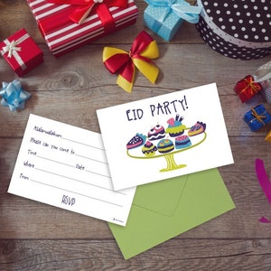 Pack of 5 Eid Party Invitation Set