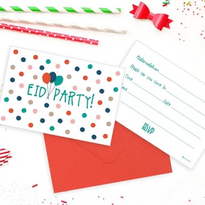 Pack of 5 Eid Party Invitation Set