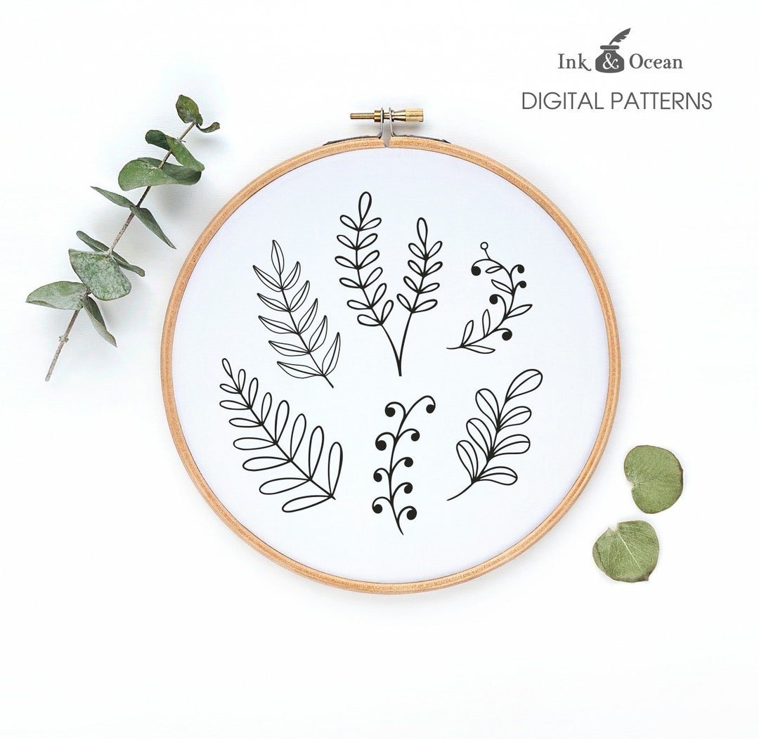 Fern Botanical Study, Sampler Digital Hand Embroidery Pattern , PDF ...