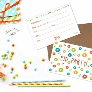 Pack of 5 Eid Party Invitation Set