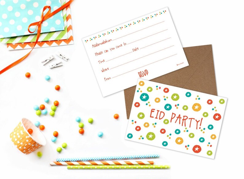 Pack of 5 Eid Party Invitation Set