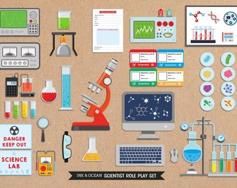 Pretend play bumper Printable scientist, stem, dramatic play Activity role play set for class, school or home school. For 1 week only 0.99p!