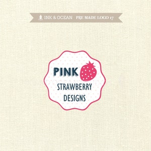 Premade de Boutique diseño de logotipo para su negocio - tarjetas, blog, diseño gráfico, logotipo de fresa