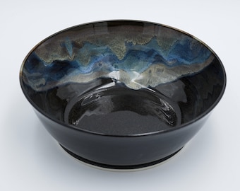 Handmade Pottery Serving Bowl: Wheel Thrown Ceramic Tableware for Salads or Other Courses
