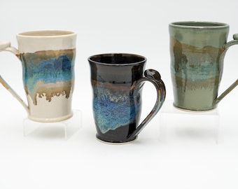 Extra Large Pottery Mug: 24 oz Ceramic Stoneware Cup, Wheel Thrown and Lighter Form