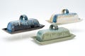 Covered Butter Keeper Pottery that is Made to Fit 8 Tbsp Sticks of Butter with a Handle for Easy Use, Glazed to Brighten the Kitchen