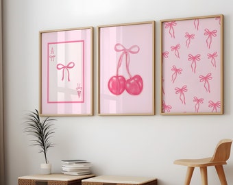 Set Poster Decorazione Parete Rosa Preppy – 12 Stampe Artistiche Per Camera Da Letto Ragazze Teen – Estetica Moderna