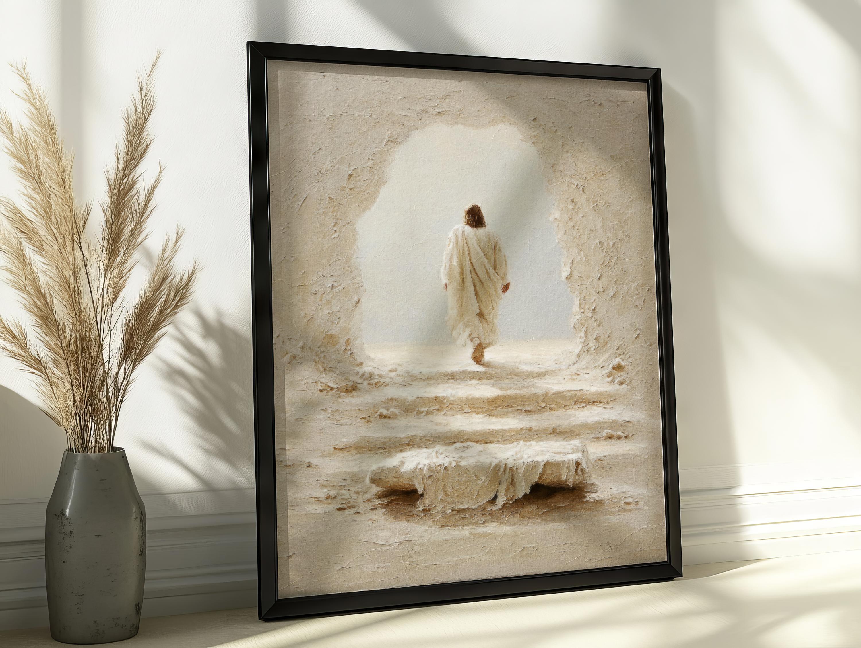 He is Risen Empty Tomb Art Print | Resurrection Catholic Wall Art ...