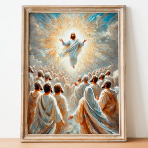 Heavenly Glory, Jesus&#39;s Ascension, Hand of God, Jesus Art, Bible Poster, Christian Art, Christ Ascension Art, Digital Download 133