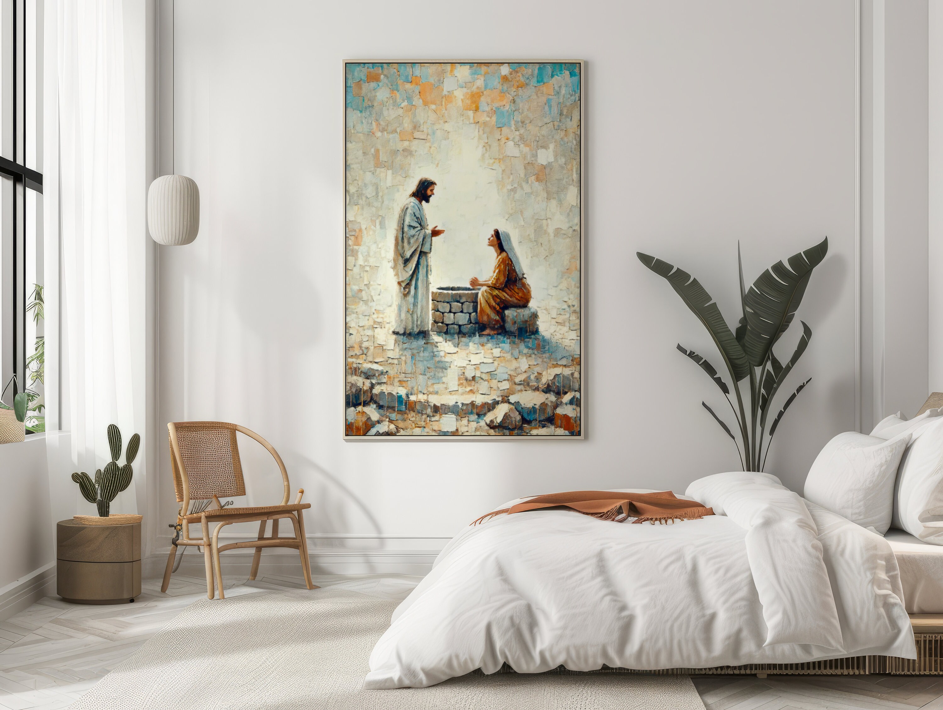 Woman at the Well Art: Jesus and Samaritan Woman Bible Print (digital ...