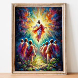 The Ascension: Glory of the Resurrected Christ, Bible Art, Jesus Wall Art, Christian Art, Bible Art, Digital Download 43