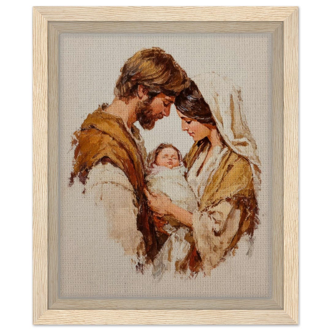 Holy Family Wall Art, Jesus Mary Joseph Print, Christian Nativity ...