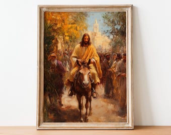 Jesus Riding Into Jerusalem on the Colt of a Donkey - Palm Sunday ...