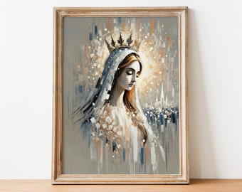 Graceful Madonna, Religious Art, Faith Decor, Spiritual Art, Virgin Mary, Holy Mother, Catholic Art, Christian Art, Digital Download 9