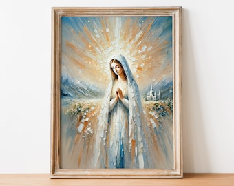 Celestial Blessing, Religious Art, Faith Decor, Spiritual Art, Virgin Mary, Holy Mother, Catholic Art, Christian Art, Digital Download 13