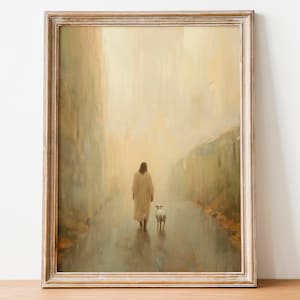 Ama al cordero, arte mural cristiano, impresión de Jesús sosteniendo un cordero, arte mural de Jesús, arte mormón, pintura bíblica, arte de Jesús 99, descarga digital 105