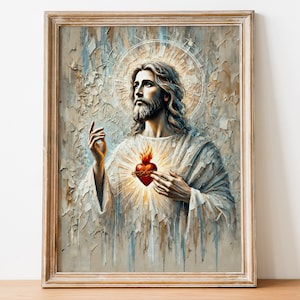 The Sacred Heart of Jesus, Religious Art, Catholic icon, Spiritual Art, Jesus Christ, Christian Art, Catholic Art, Digital Download 60