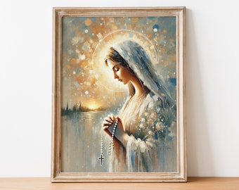 Serenity of Mary: A Sacred Prayer, Religious Art, Spiritual Art, Virgin Mary, Holy Mother, Catholic Art, Christian Art, Digital Download 29