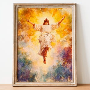 Jesus&#39;s Ascension, Pentecost, Hand of God, Jesus Art, Bible Verse, Bible Poster, Christian Art, Christ Ascension Art, Digital Download 206