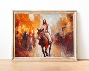 Jesus Riding Into Jerusalem on the Colt of a Donkey - Palm Sunday ...