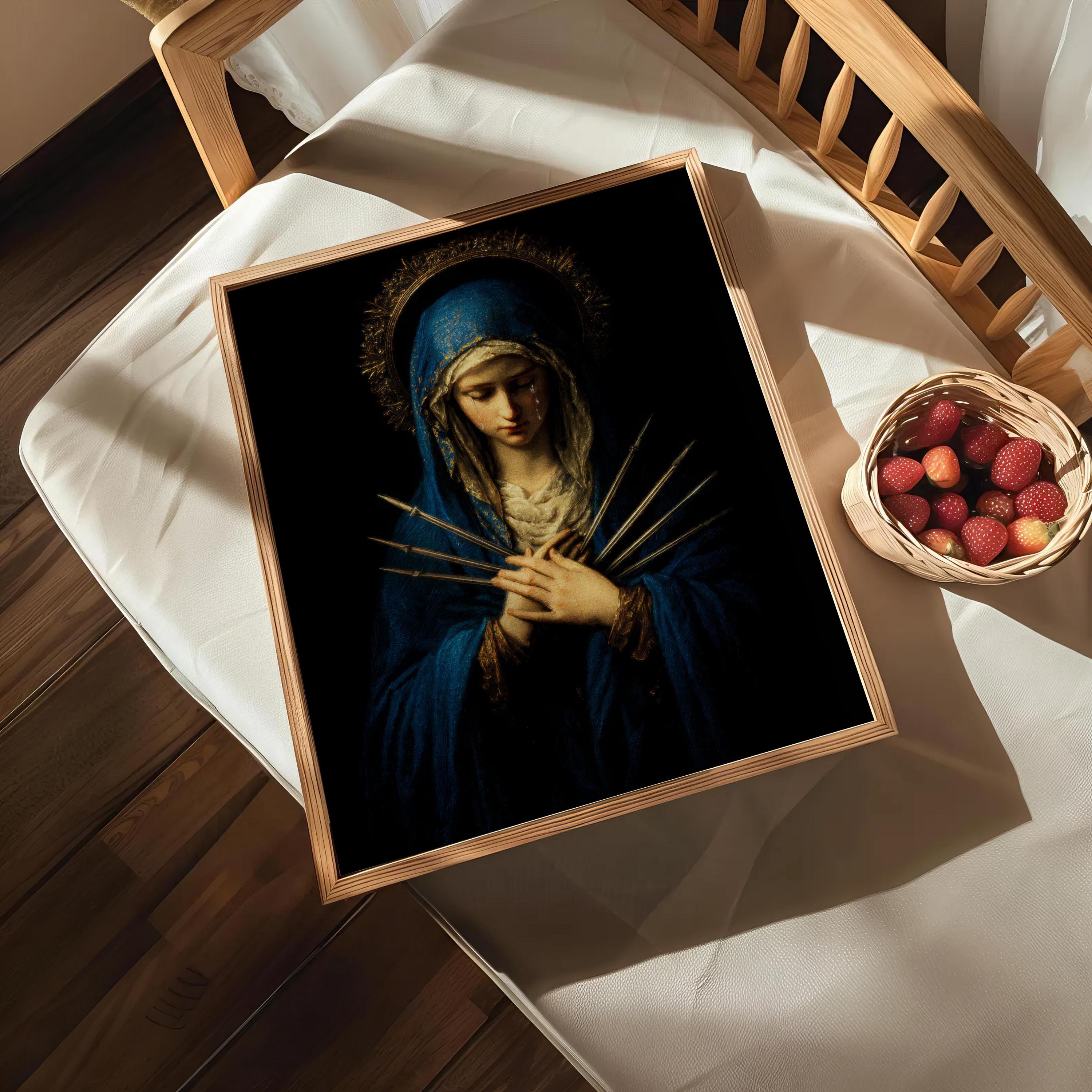 Our Lady of Sorrows Art Print | Mater Dolorosa Dark Baroque | Seven ...