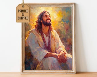 Smiling Jesus – Christian Wall Art Print | Catholic Home Decor | Inspirational Religious Poster & Canvas