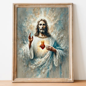 The Sacred Heart of Jesus, Religious Art, Catholic icon, Spiritual Art, Jesus Christ, Christian Art, Catholic Art, Digital Download 59