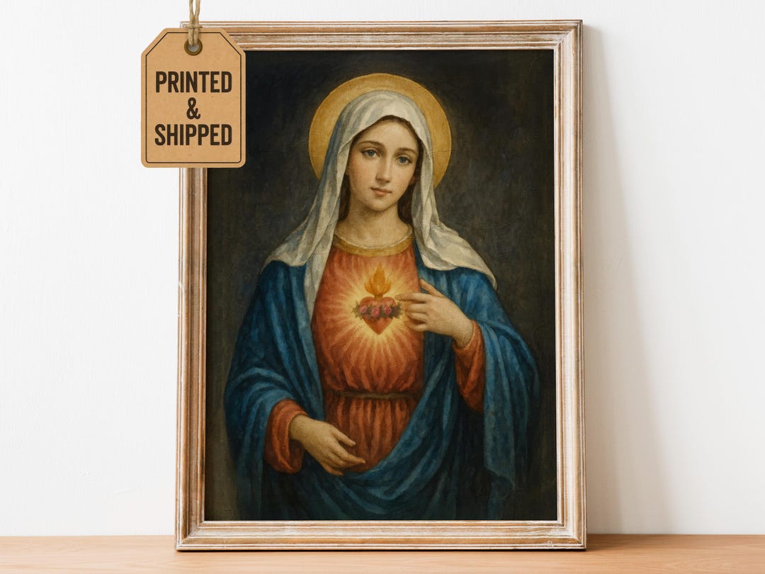 Immaculate Heart of Mary – Catholic Wall Art Print | Virgin Mary Sacred ...