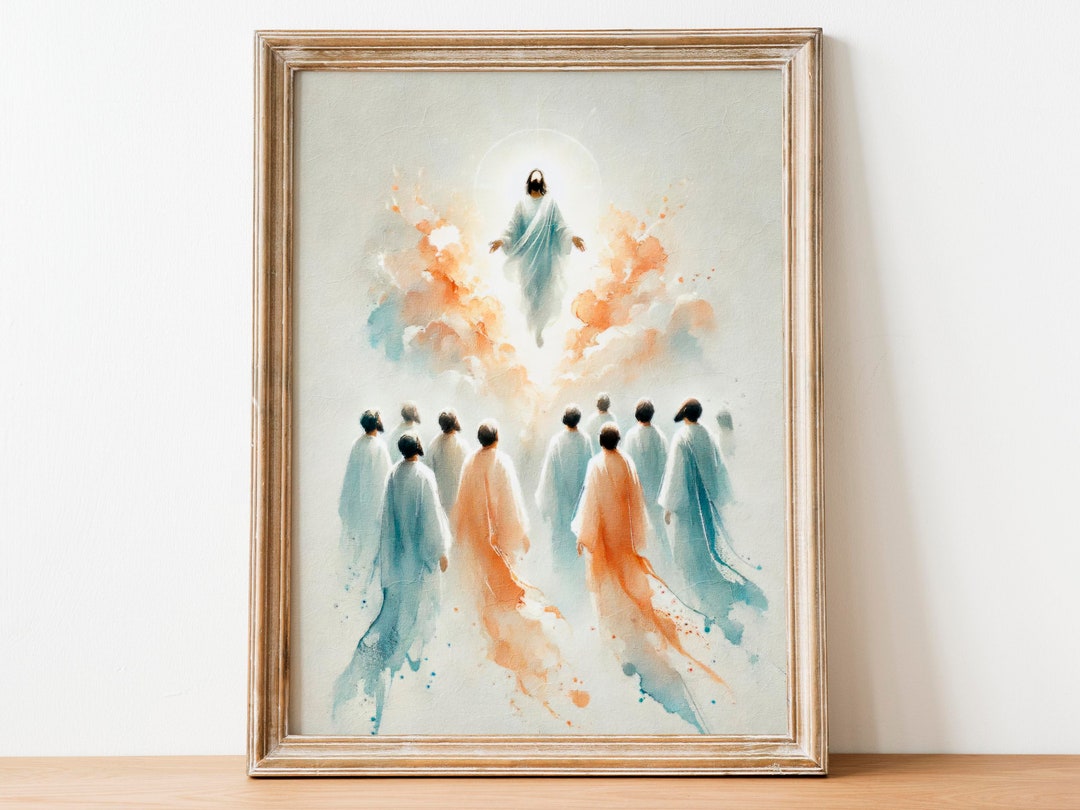 Jesus Ascends Heaven, Jesus Art, Bible Verse, Bible Poster, Christian ...