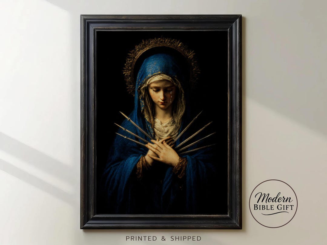 Our Lady of Sorrows Art Print | Mater Dolorosa Dark Baroque | Seven ...