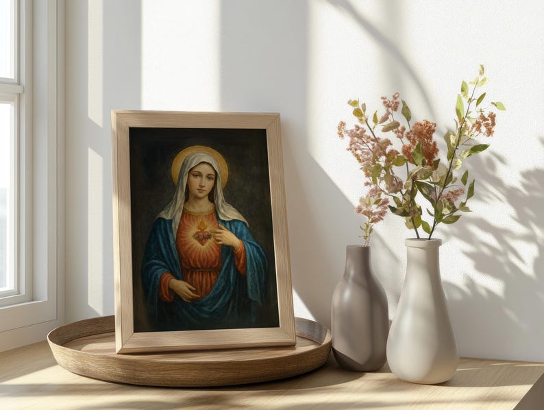 Immaculate Heart of Mary – Catholic Wall Art Print | Virgin Mary Sacred ...