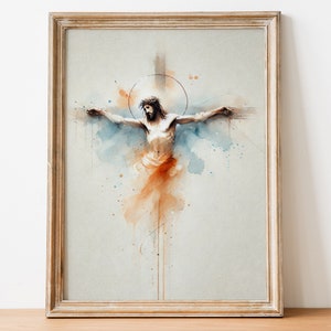 Minimalist Crucifixion: The Essence of Faith, Jesus on the Cross, Jesus Art, Bible Art, Christian Wall Art, Digital Download 34