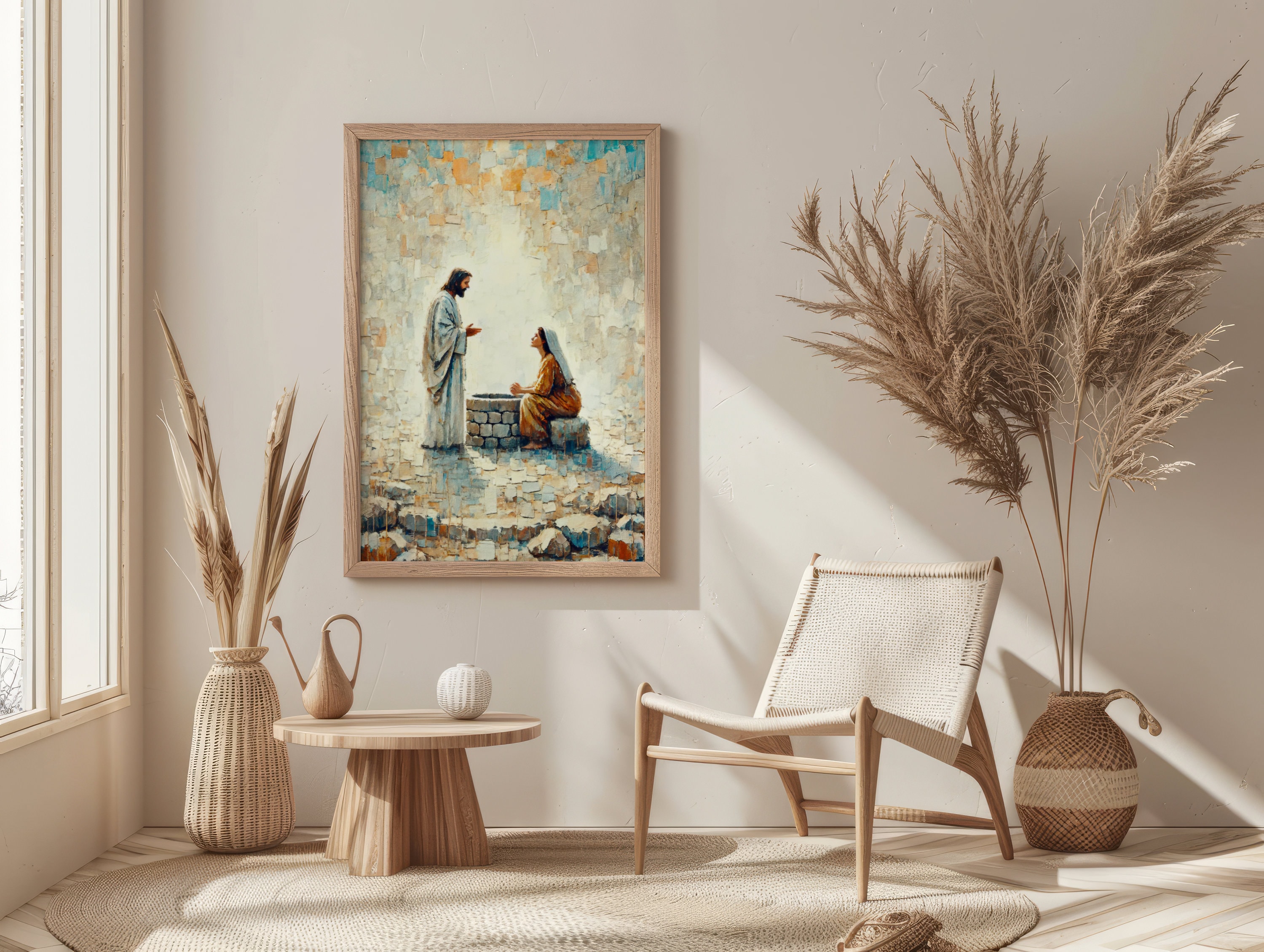 Woman at the Well Art: Jesus and Samaritan Woman Bible Print (digital ...