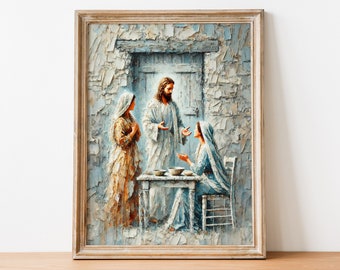 Jesus at the Home of Martha and Mary Art Print (Digital Download)
