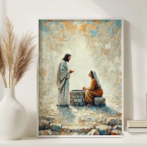 Woman at the Well Art: Jesus and Samaritan Woman Bible Print (digital ...