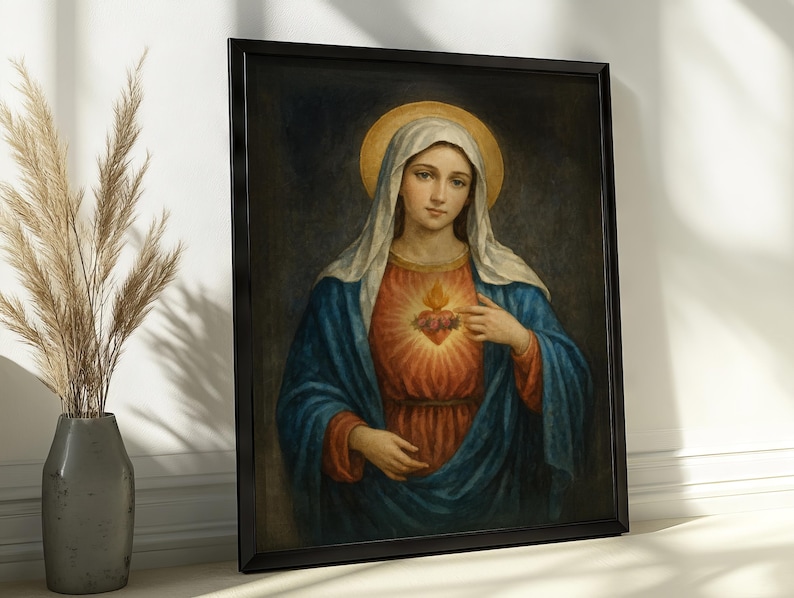 Immaculate Heart of Mary – Catholic Wall Art Print | Virgin Mary Sacred ...