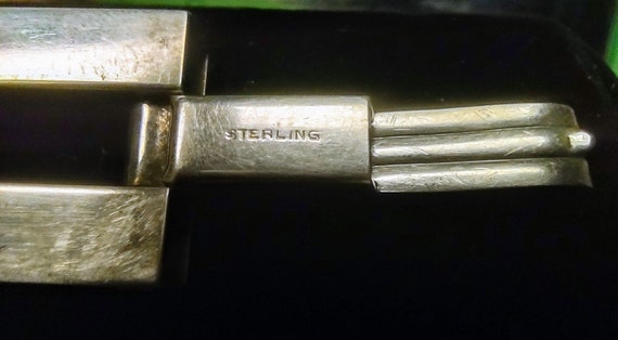 Vintage geometric Sterling silver bracelet rectan… - image 4