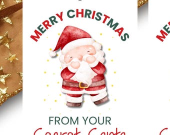 Printable Secret Santa Gift Tags, Office Party Secret Santa Gift Tags, Gift Tags for Christmas Gift Exchange, Santa Claus Themed Gift Tags