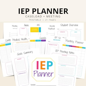 Special Education IEP Caseload Planner, Printable IEP Meeting Planner, SPED Binder, Self Contained Teacher Planner, Resource Teacher Planner