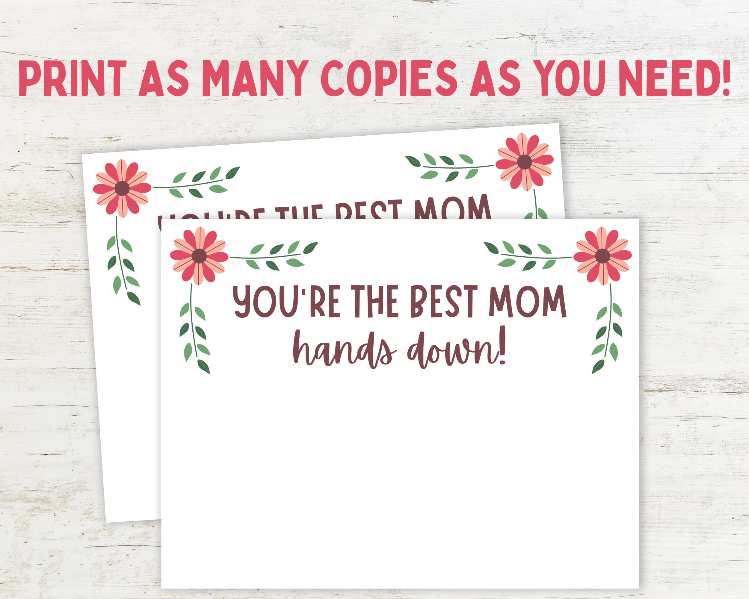 Best Mom Hands Down Handprint Art, Mother's Day Keepsake Gift, Mom ...