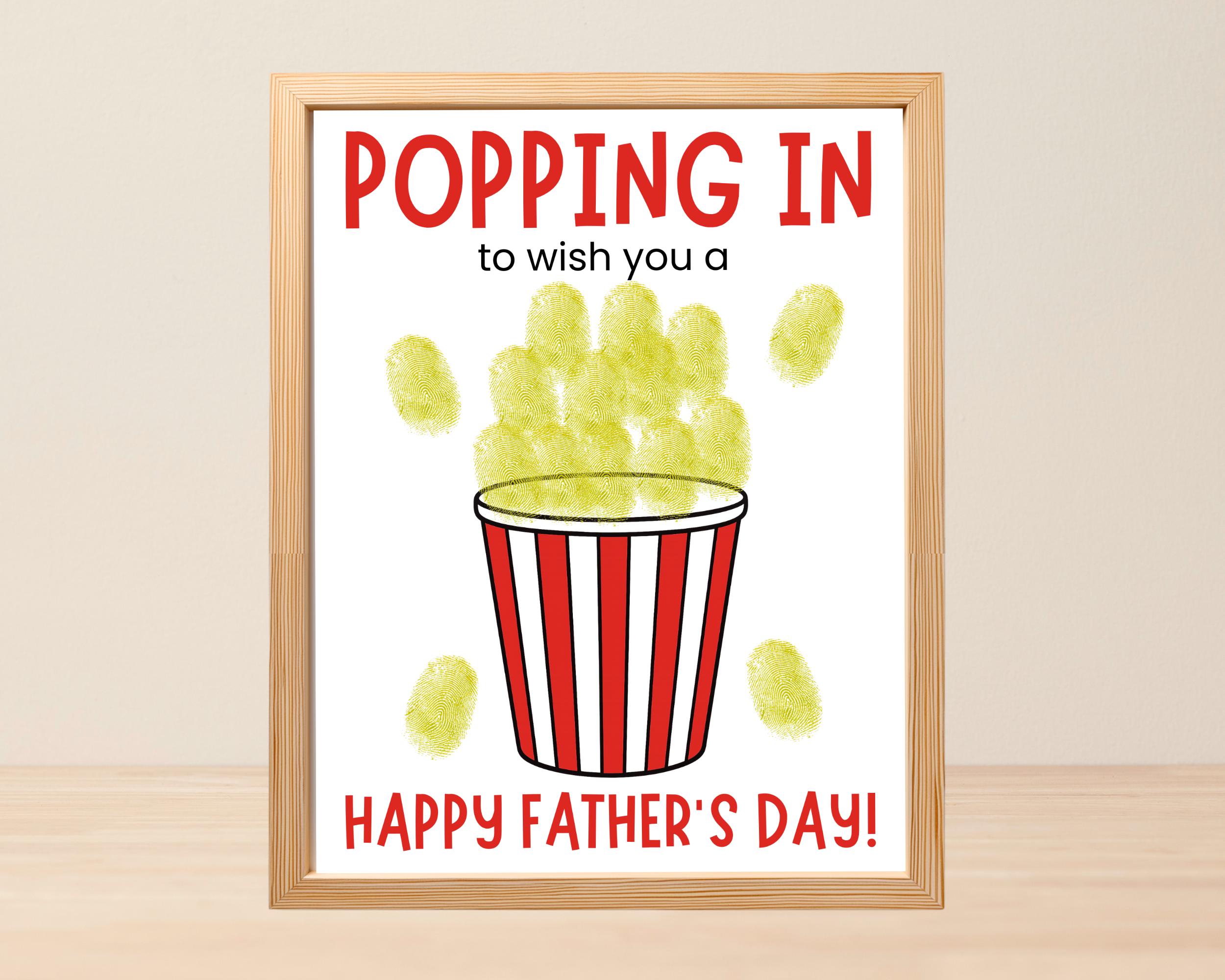 41 Easy Popcorn Crafts for Kids 17 Father's Day Thumbprint Art, Fingerprint Craft, Father's Day…