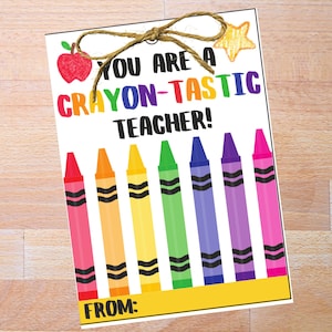 Printable Crayon-Themed Teacher Appreciation Gift Tags | Instant Download | DIY Teacher Gift Labels