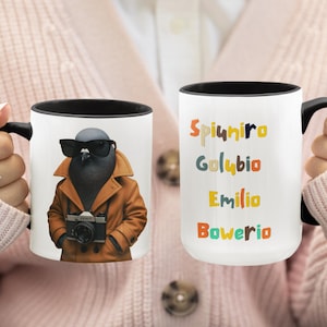 Brainrot Heroes – Personalized Coffee Mugs with a Bold Twist Spioniro Holubiro mug tiktok trend Cappuccina Ballerina Italian Brain Rot mug