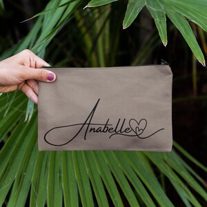 Monogram & Makeup Personalized Makeup Bag, Best Gifts for Her,Pretty Personalized Custom Cosmetic Bag, Bachelorette Party Favors, Initial