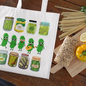 Funny Pickle Jar Bag Vintage Canned Pickles Tote Bag – A Cute Gift for Pickle Lovers gift for grandma Cute  Tote Bags Canning Season Tote