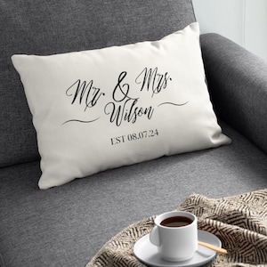 Custom Couple Wedding Pillow New Home Gift Pillow Bridal Shower Gift for Couple Mr Mrs Pillow Wedding Decor Wedding Favor Personalized Gift